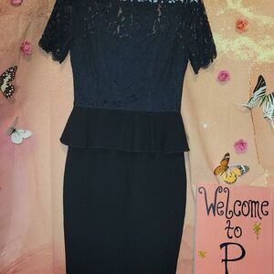 * JILL STUART BLACK LACE TOP STRETCH